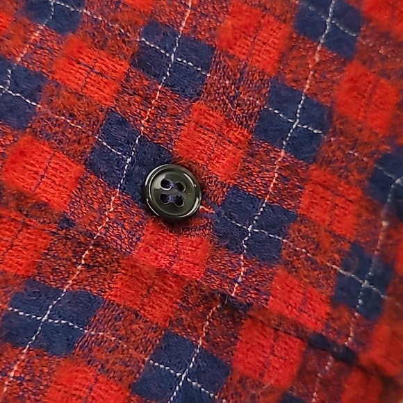ICHI Antiquites Japan‎ Plaid Wool Blend Womens Blouse Top Full Button Shirt Sz L - Picture 4 of 6